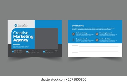 Corporate Professional Business Postcard Design Template.Corporate Postcard Design vector template for Opening invitation.Event Card Design, EDDM Postcard Template, Invitation Design