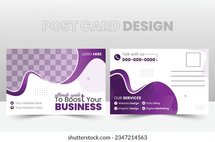 Corporate Professional  Business Postcard Template Design. Simple and Clean Modern Direct Mail EDDM Template. Business Postcard Layout, Event Card Design, Invitation Design.