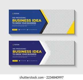 Corporate Professional business social cover banner design. Social media post, advertising, and web banner ad template, file with layered and vector.