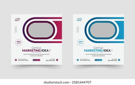 Corporate professional business solution agency social media post or web banner template design
