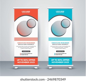 Corporate Professional Creative Business Service Roll Up Banner Signage Standee Template Layout