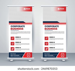 Corporate Professional Creative Business Service Roll Up Banner Signage Standee Template Layout