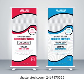 Corporate Professional Creative Business Service Roll Up Banner Signage Standee Template Layout