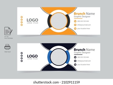 Plantilla de diseño de firma de correo electrónico moderno para profesionales corporativos creativos