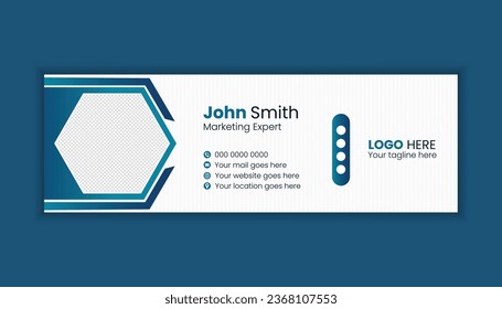 Corporate and Professional email signature design, email footer or social media cover design template
