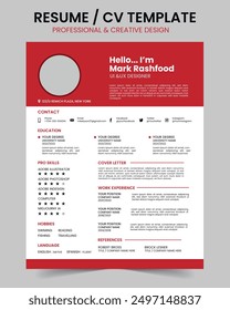 Corporate professional minimal resume template design