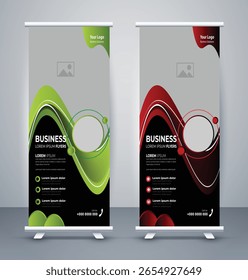 corporate professional modern minimal business rollup banner design template