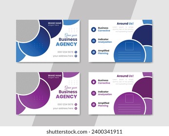 Corporate and professional  postcard design template for business industries