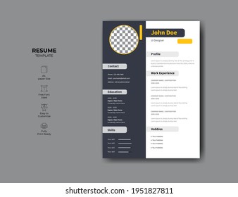 Corporate professional resume design. super clean modern cv or resume design template.