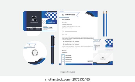 Corporate professional stationery set minimal design.