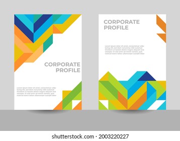 Corporate profile cover design, annual report cover design, geometric cover design, a4