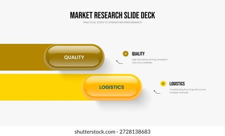 Ilustração do vetor do modelo do slide do perfil corporativo. Design de apresentação de diagrama de 2 etapas da solução profissional. Layout de Apresentação de Slides Infográfico de Dois Elementos do Project Insight.
