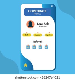 Corporate profile view. Vector illustration