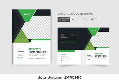 Corporate real estate abstract brochure cover page annual report book cover business profile design template elegant modern house business theme layout for multi purpose use