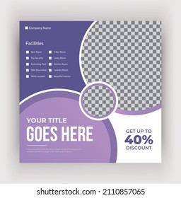 Corporate real estate and Creative business social media post design template or Promotional web banners for social media,