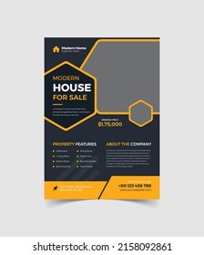 	
Corporate real estate flyer or modern home for sale poster template design