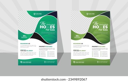Corporate real estate flyer template, vector design, real estate flyer.