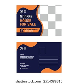 Corporate Real Estate Post Card | Invitation Card Design Premium Vector Template | Business Post Card for You