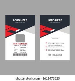 Corporate red ID CARD template- Vector