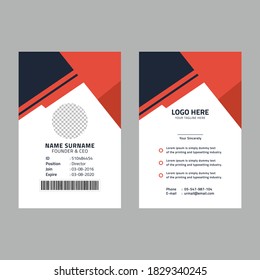 Corporate red id card template