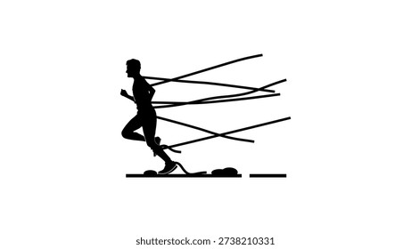 corporate red tape slowing down business progress, black isolated silhouette