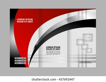 vector red black trifold brochure design stock vector royalty free