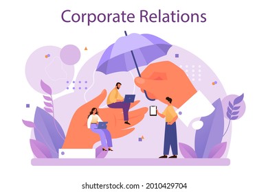 Corporate Relations. Business Ethics. Corporate Organization Development And Compliance. Company Policy Course For Employees. Flat Vector Illustration