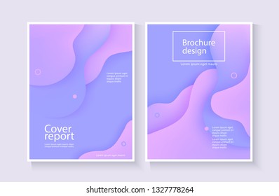 Corporate report cover abstract background with blue and violet wave for brochure design, vector illustration with abstract style. Presentation template, commercial poster layout.