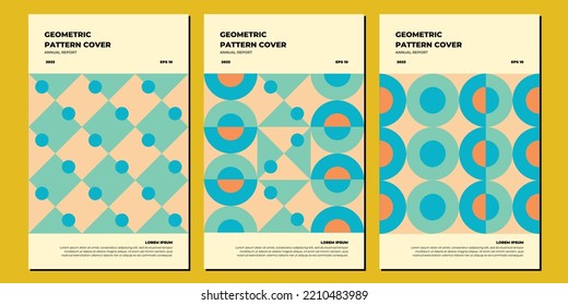 Corporate report cover abstract geometric illustration design layout bundle.Notebook labels, Brand book. EPS10
