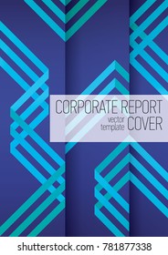 Corporate report cover vector template