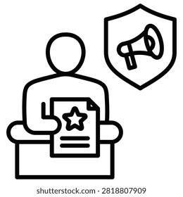 Corporate Reputation Defense simple and clear vector icon illustration to essential idea or function