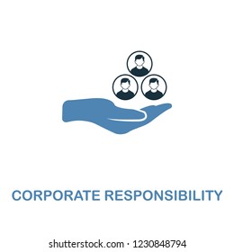 Corporate Responsibility icon. Two colors premium design from management icons collection. Pixel perfect simple pictogram corporate responsibility icon. UX and UI usage.