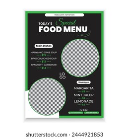 Corporate restaurant food menu design template 