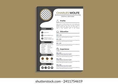 Corporate Resume CV Template Design.