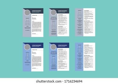 Corporate Resume Template Design Vector