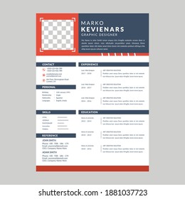 Corporate resume template design vector