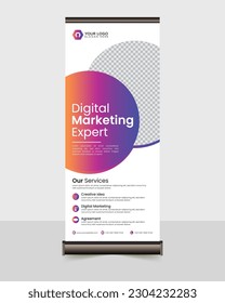 corporate roll up banner design or pull up banner design template