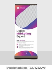 corporate roll up banner design or pull up banner design template