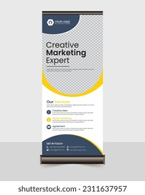 corporate roll up banner design or pull up banner design template,