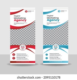 Corporate Roll Up Banner Design Template EPS 