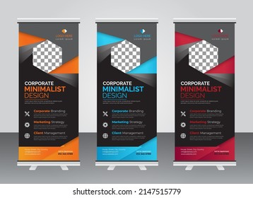 Corporate roll up banner design template
