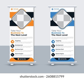 Corporate roll up banner design template, Vector illustrator