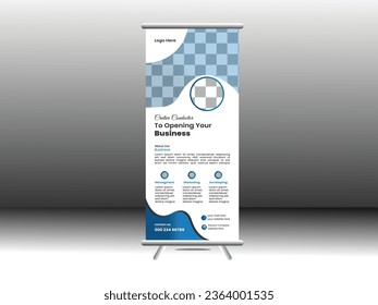 Corporate roll up banner design, vector and business template.