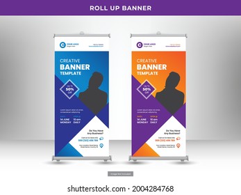 Corporate roll up banner or flyer social media post template
