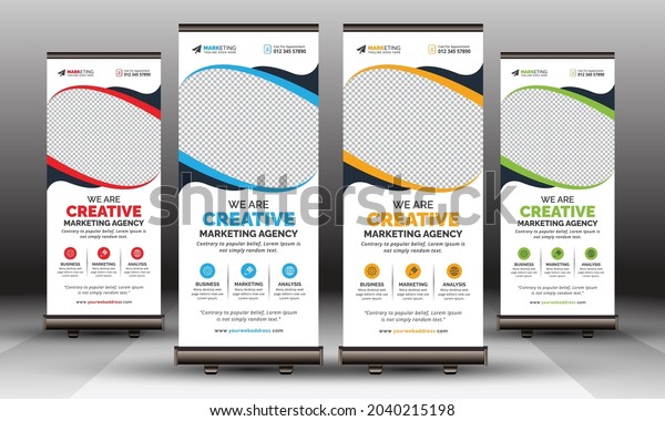 Corporate Roll Up Banner, Modern Business\
Signage Standee X Banner Pop Up Template\
Design