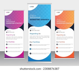  Banner de despliegue corporativo moderno diseño creativo plantilla vectorial de diseño vertical.