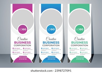 Corporate Roll Up Banner , Modern Standee roll up Template,Modern pull up Design
