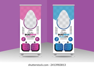 Corporate roll up banner or rack card design template.