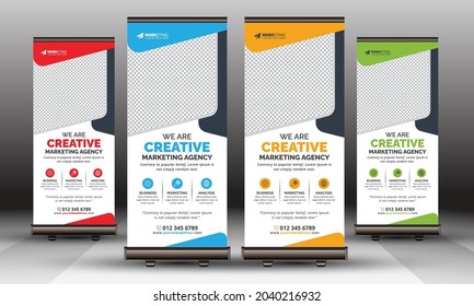 Corporate Roll Up Banner Signage Standee Template Design