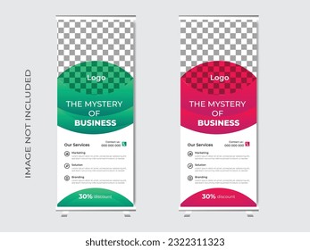 Corporate roll up banner stand design template .